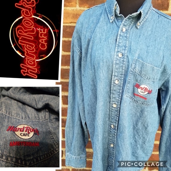 hard rock cafe denim shirt